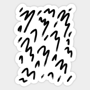 Black Squiggles Sticker